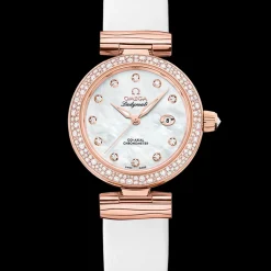 34 mm, Sedna™ gold on leather strap