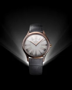 36 mm, Sedna™ gold on leather strap