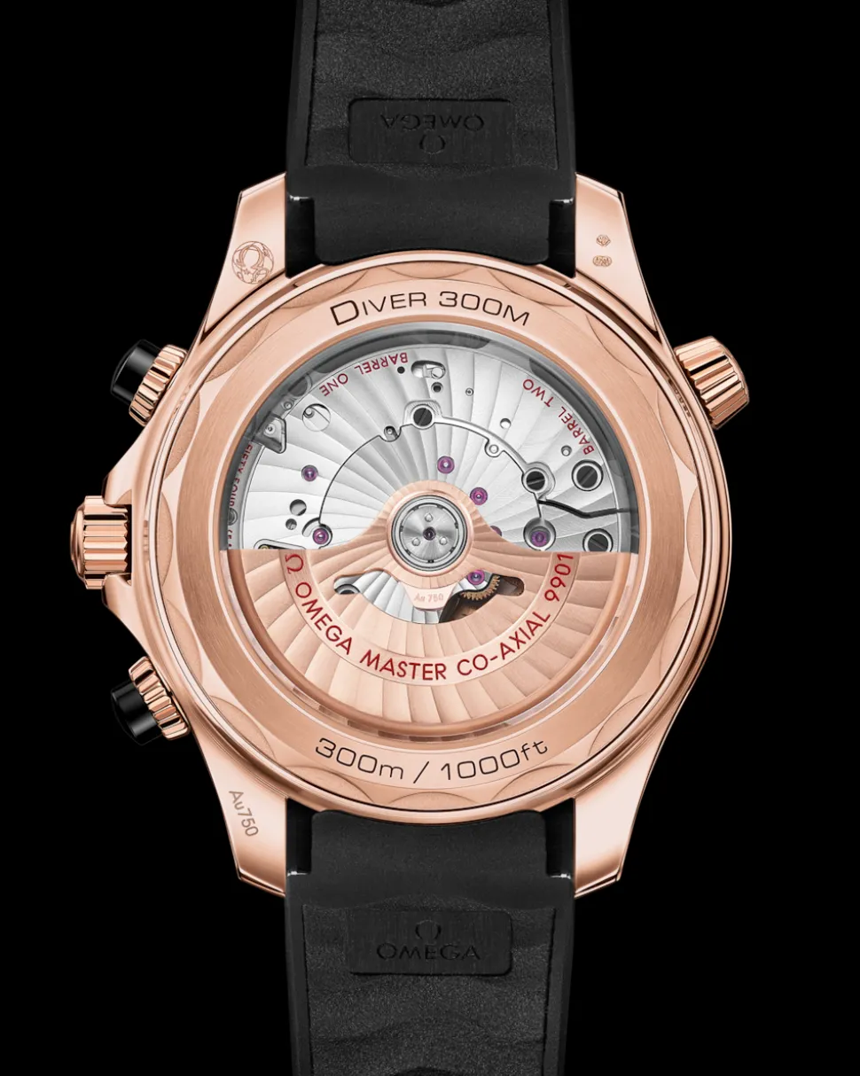 44 mm, Sedna™ gold on rubber strap