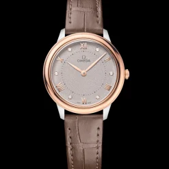 30 mm, steel ‑ Sedna™ gold on leather strap