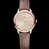 27.5 mm, steel ‑ Sedna™ gold on leather strap
