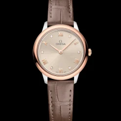 27.5 mm, steel ‑ Sedna™ gold on leather strap
