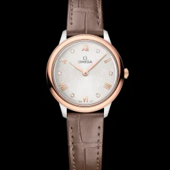27.5 mm, steel ‑ Sedna™ gold on leather strap