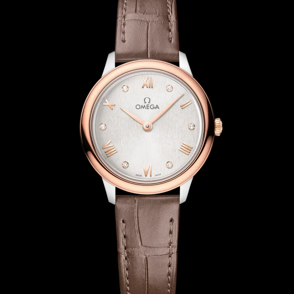 27.5 mm, steel ‑ Sedna™ gold on leather strap