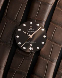 36 mm, steel ‑ Sedna™ gold on leather strap