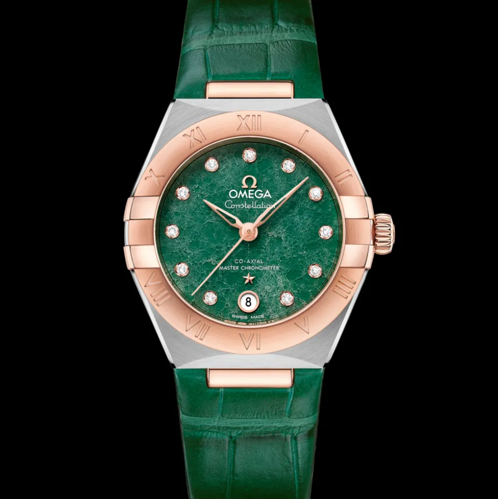 29 mm, steel ‑ Sedna™ gold on leather strap