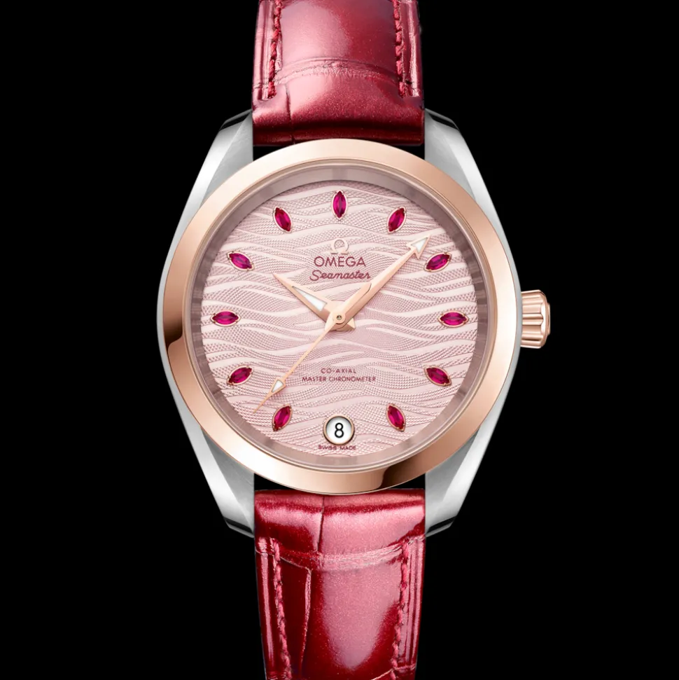 34 mm, steel ‑ Sedna™ gold on leather strap