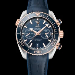45.5 mm, steel ‑ Sedna™ gold on leather strap with rubber lining