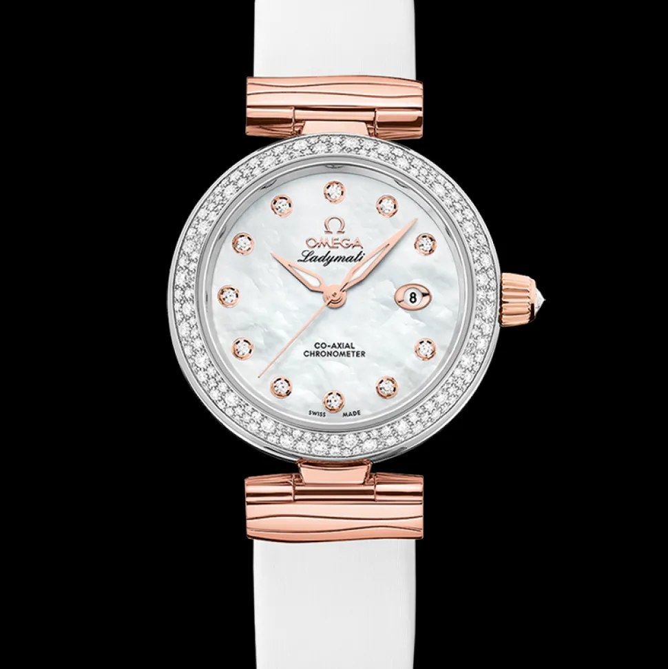 34 mm, steel ‑ Sedna™ gold on leather strap