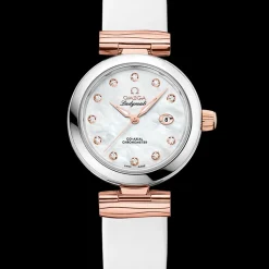 34 mm, steel ‑ Sedna™ gold on leather strap