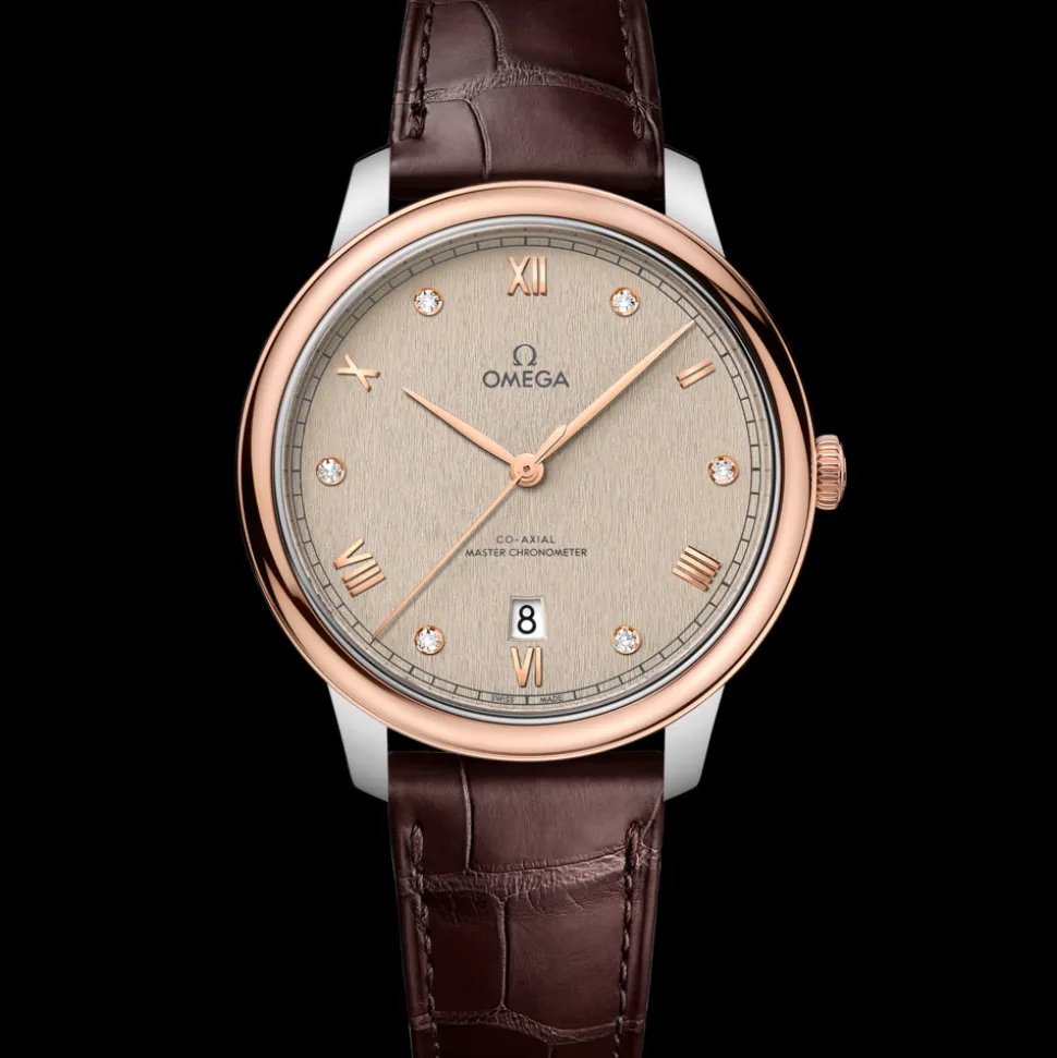 40 mm, steel ‑ Sedna™ gold on leather strap