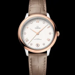 34 mm, steel ‑ Sedna™ gold on leather strap
