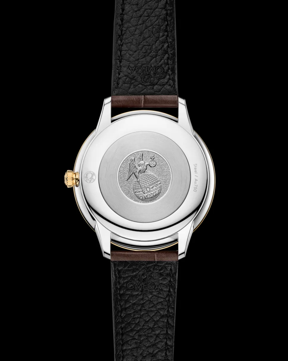 30 mm, steel ‑ yellow gold on leather strap