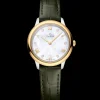 27.5 mm, steel ‑ yellow gold on leather strap
