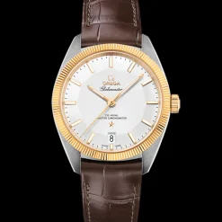 39 mm, steel ‑ yellow gold on leather strap
