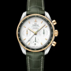 38 mm, steel ‑ yellow gold on leather strap