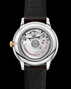 40 mm, steel ‑ yellow gold on leather strap