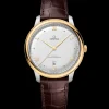 40 mm, steel ‑ yellow gold on leather strap