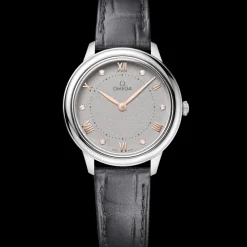 30 mm, steel on leather strap