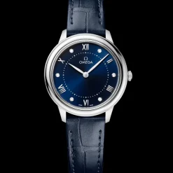 30 mm, steel on leather strap