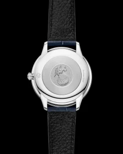 30 mm, steel on leather strap