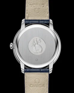 39.5 mm, steel on leather strap