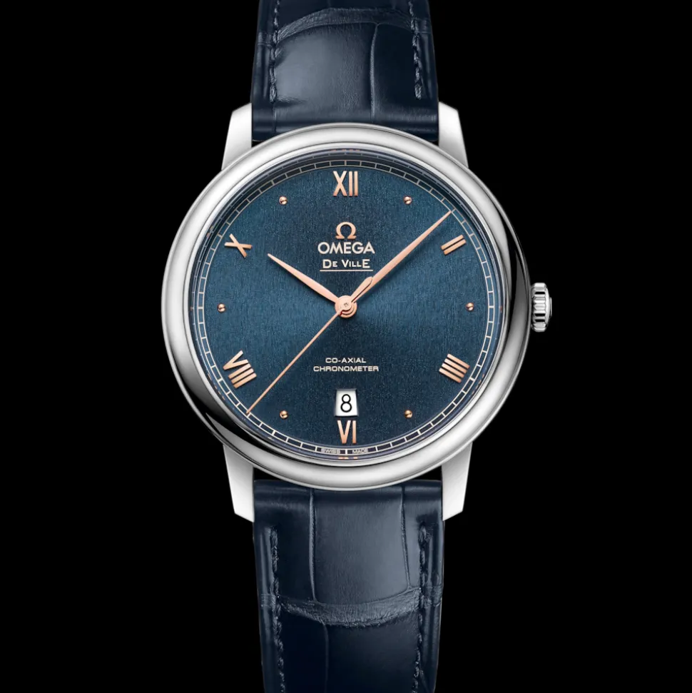 39.5 mm, steel on leather strap
