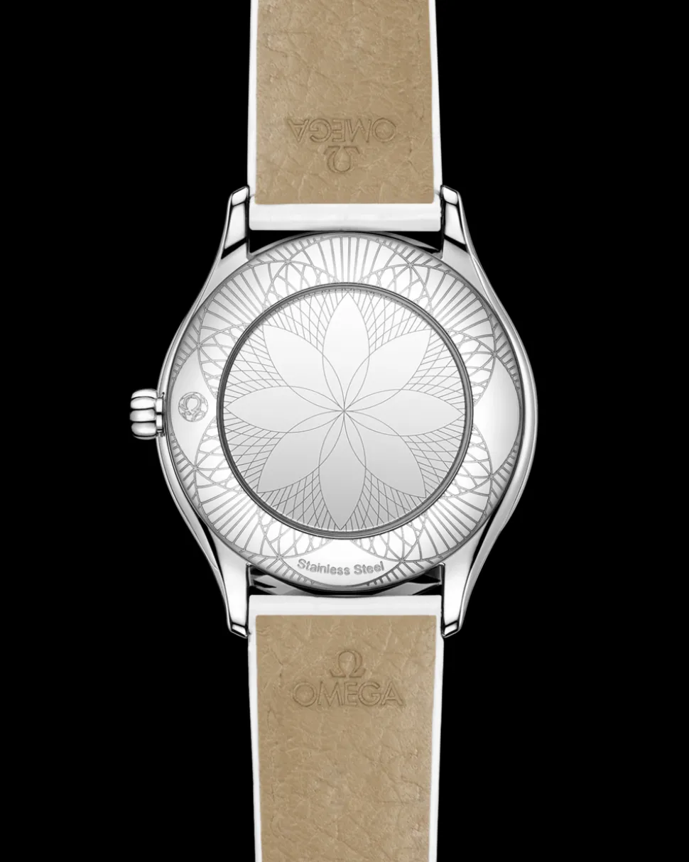 26 mm, steel on leather strap