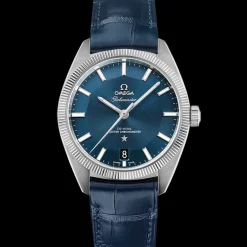 39 mm, steel on leather strap