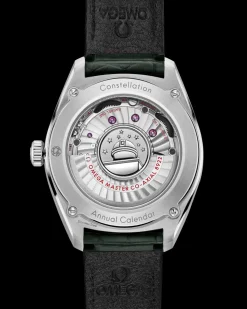41 mm, steel on leather strap