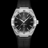 39 mm, steel on leather strap