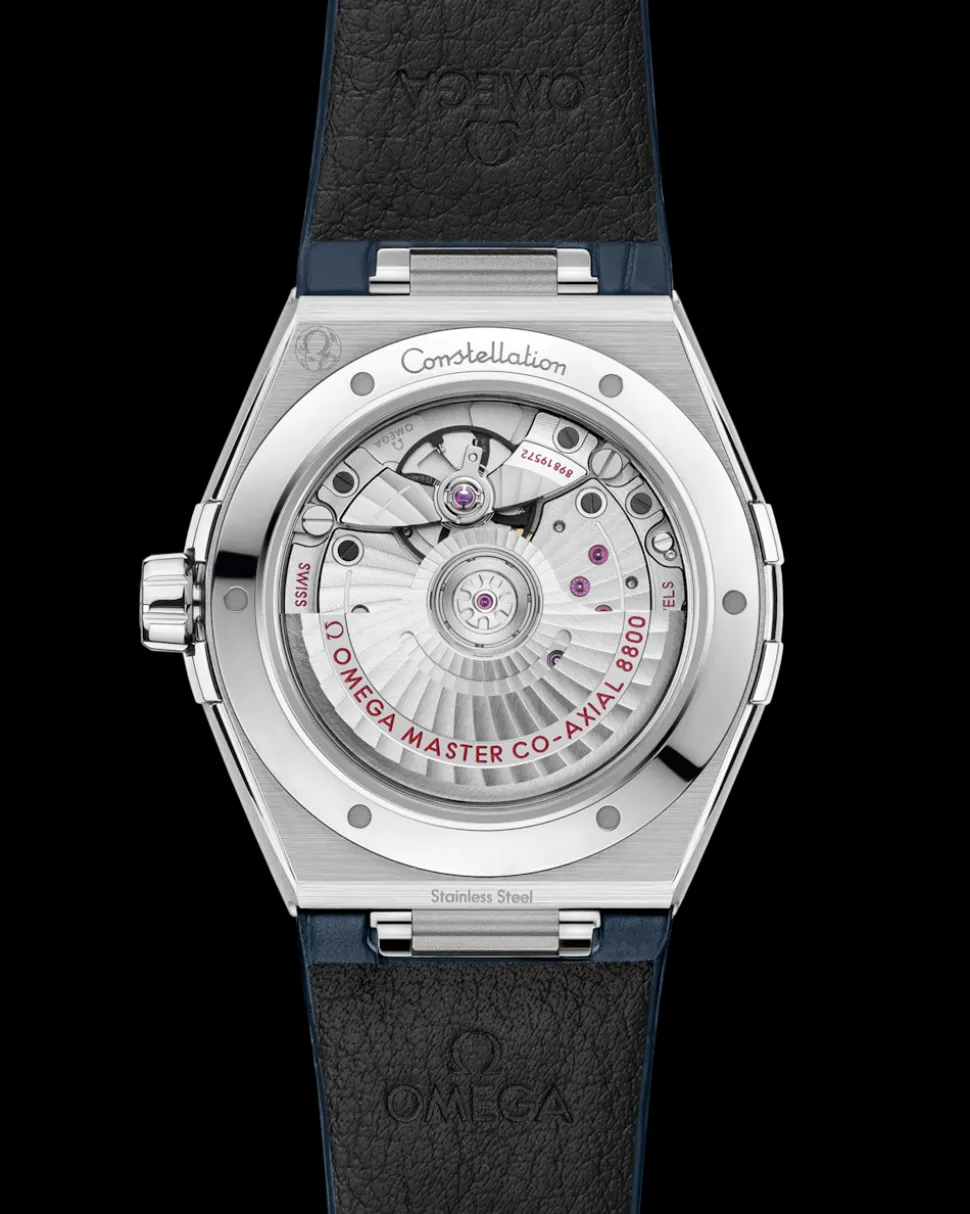 39 mm, steel on leather strap