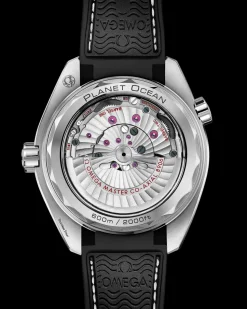 43.5 mm, steel on leather strap with rubber lining