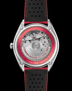 39.5 mm, steel on leather strap