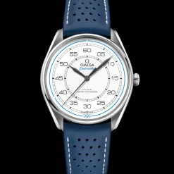 39.5 mm, steel on leather strap