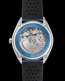 39.5 mm, steel on leather strap