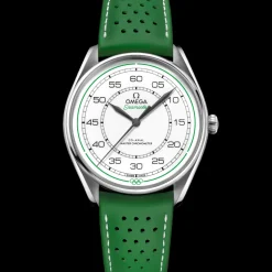 39.5 mm, steel on leather strap
