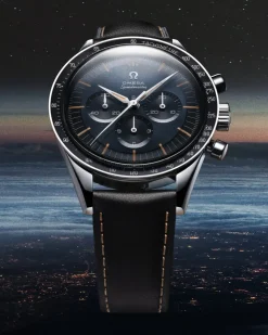 39.7 mm, steel on leather strap