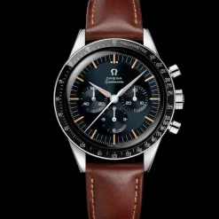 39.7 mm, steel on leather strap