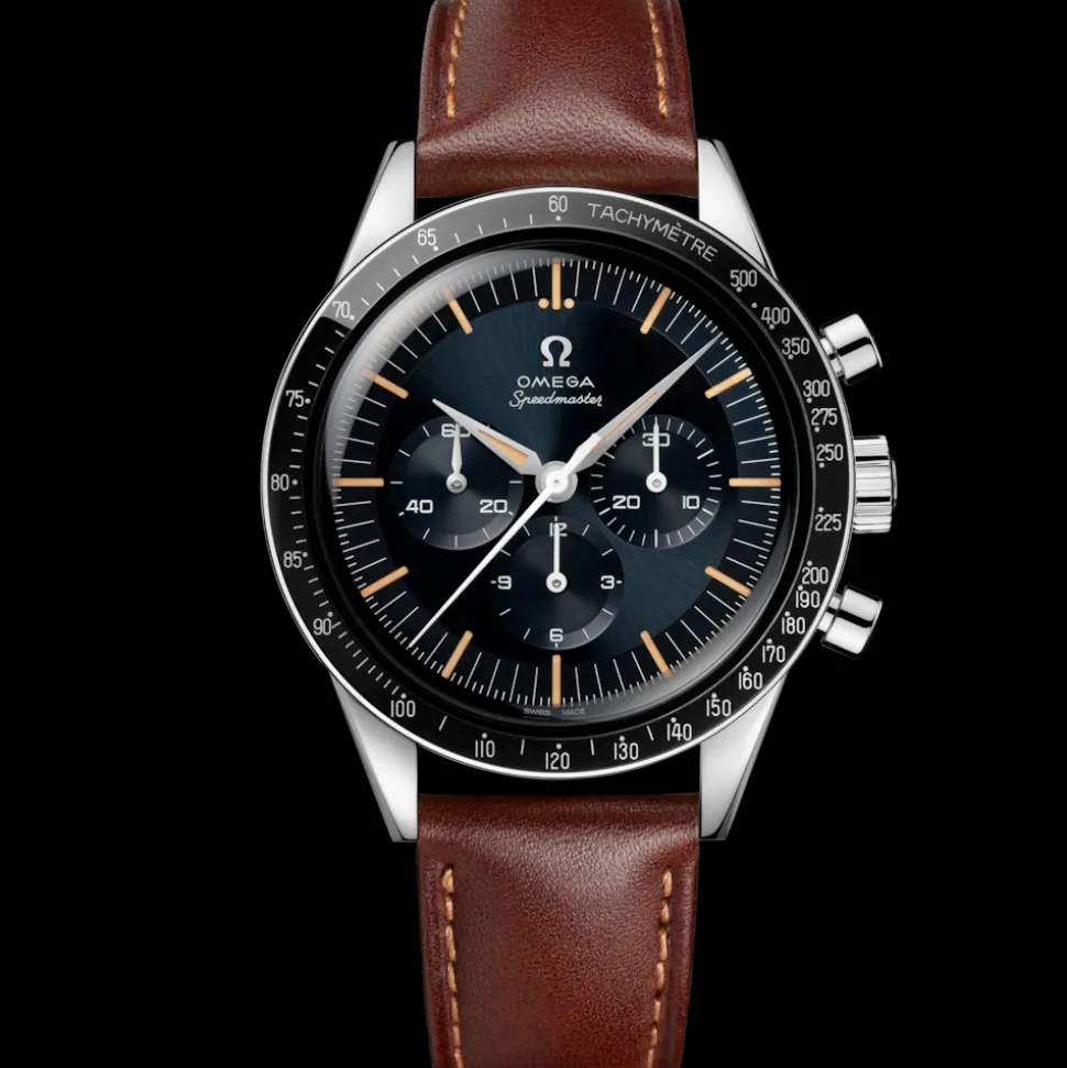 39.7 mm, steel on leather strap