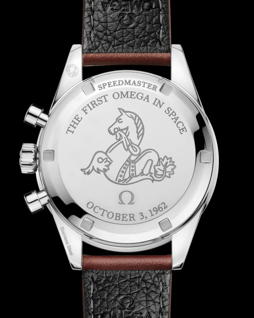 39.7 mm, steel on leather strap