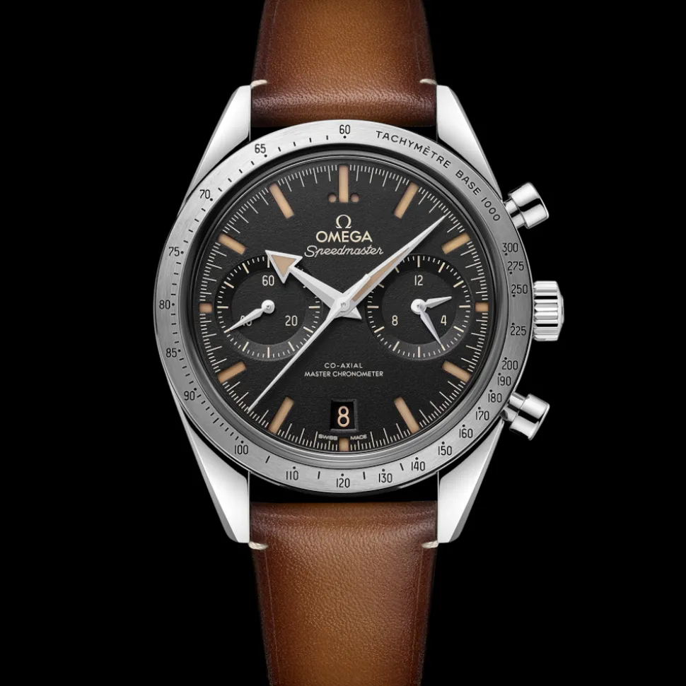 40.5 mm, steel on leather strap