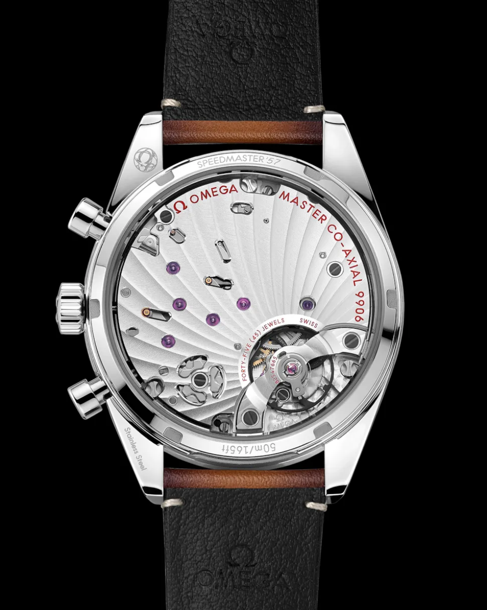 40.5 mm, steel on leather strap