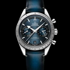 40.5 mm, steel on leather strap