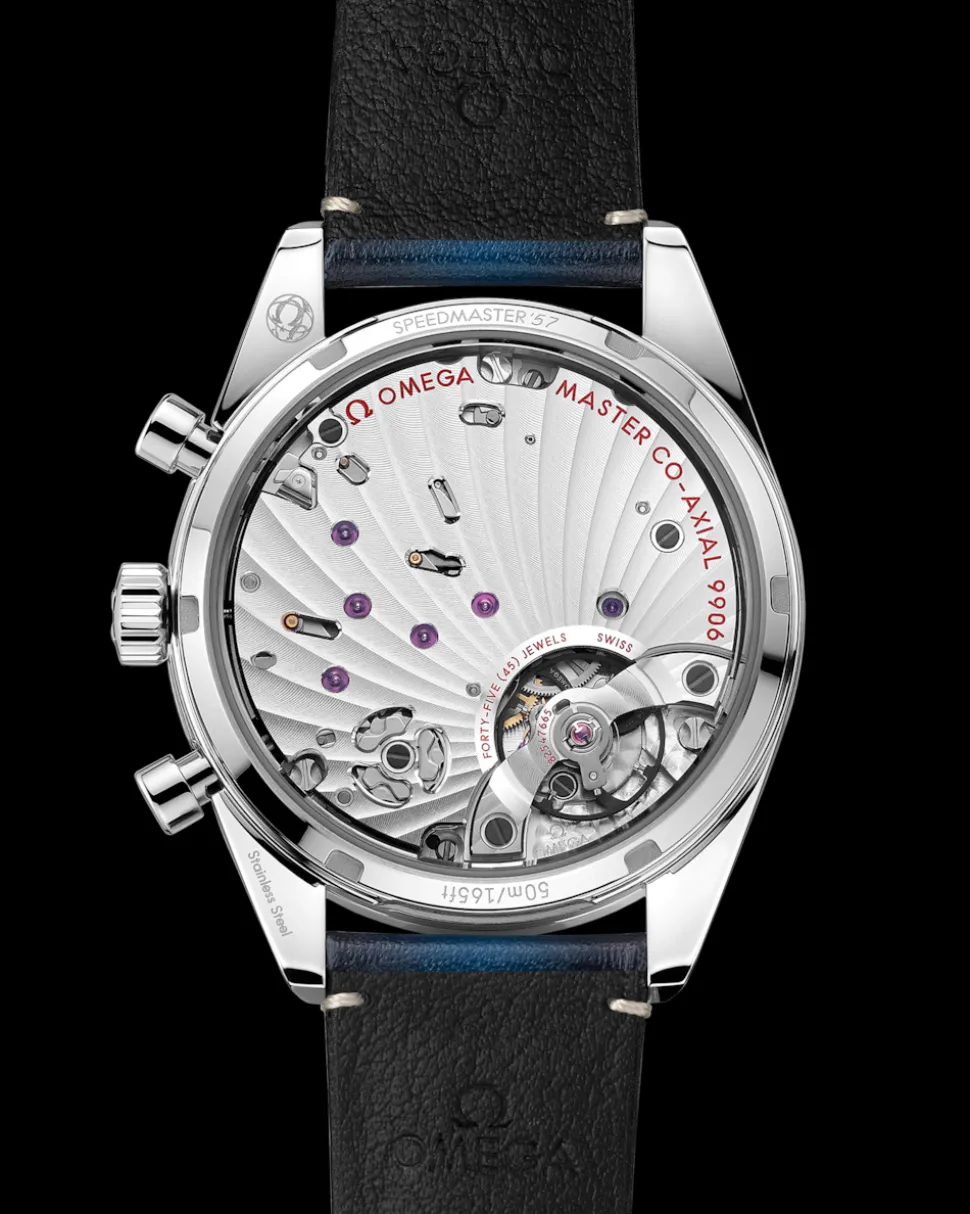 40.5 mm, steel on leather strap