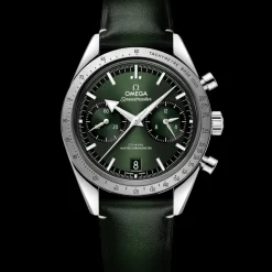 40.5 mm, steel on leather strap