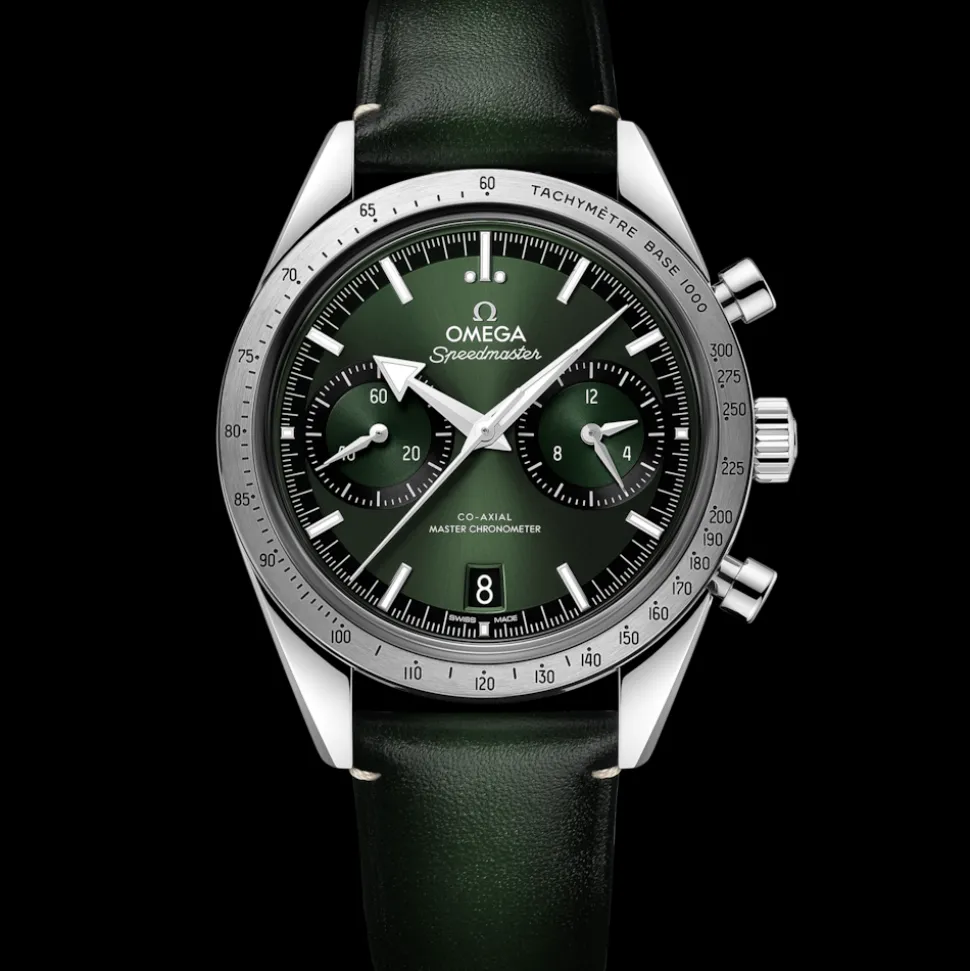 40.5 mm, steel on leather strap