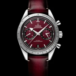 40.5 mm, steel on leather strap