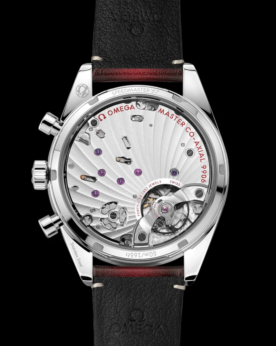 40.5 mm, steel on leather strap
