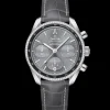 38 mm, steel on leather strap